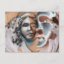 Cartão Postal Urn Face De Cobre Arte Azul