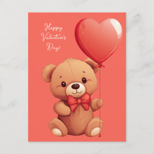 Cartão Postal Ursinho de Amor de Texto Personalizado