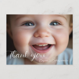 Cartão Postal Ursinho de Pelúcia Aniversário de 1 ano Balões Col