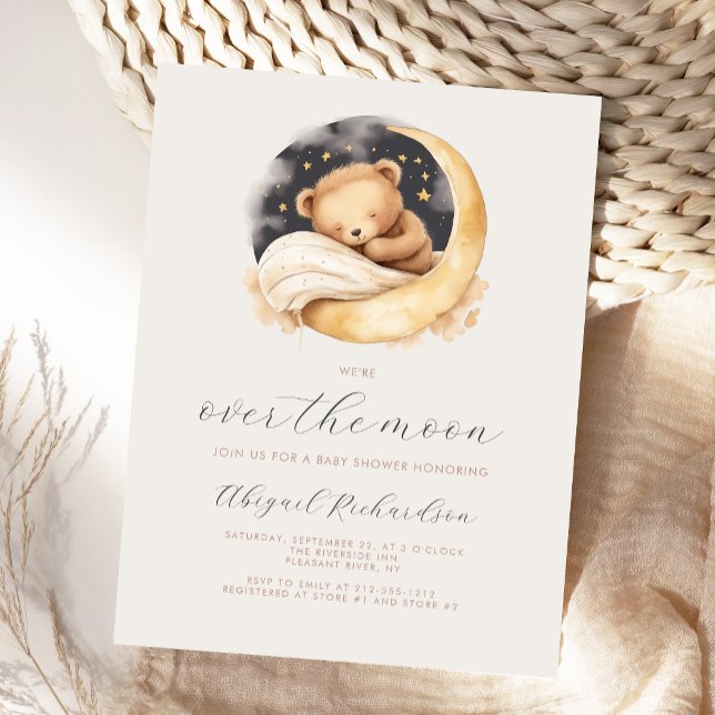 Cartão Postal Ursinho de pelúcia Boho Neutro Festa de Bebê Além  (Criador carregado)