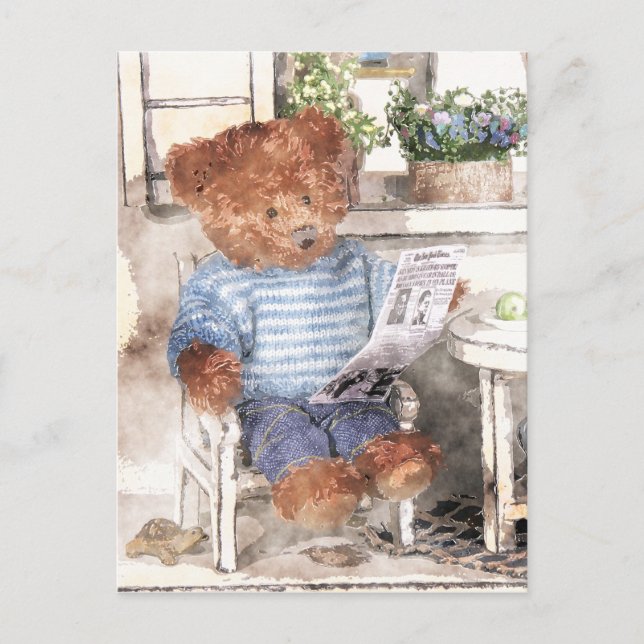 Cartão Postal Ursinho Dinky - Leitura (Frente)