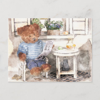 Cartão Postal Ursinho Dinky - Leitura