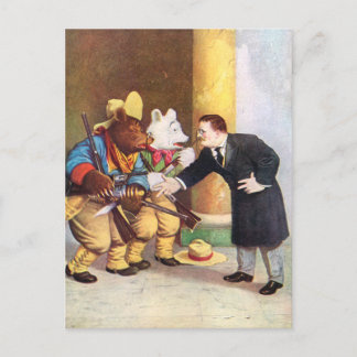 Cartão Postal Ursinho Roosevelt e Roosevelt Bear Cowboys
