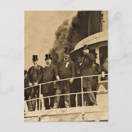 Cartão Postal Ursinho Roosevelt no Navio a vapor Tashmoo Vintage