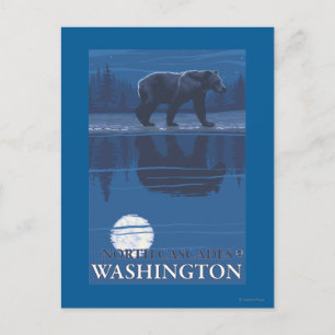 Cartão Postal Urso à Lua - Cascades do Norte, Washington