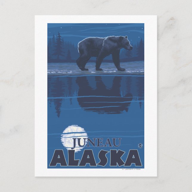 Cartão Postal Urso à Lua - Juneau, Alasca (Frente)