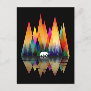 CARTÃO POSTAL URSO ARCO-ÍRIS DA MONTANHA