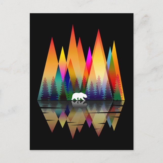 CARTÃO POSTAL URSO ARCO-ÍRIS DA MONTANHA (Frente)