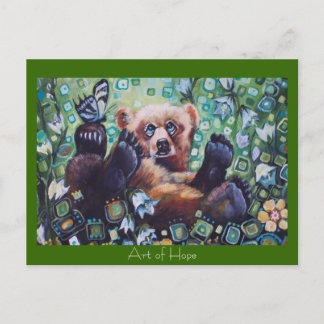 Cartão Postal Urso & borboleta