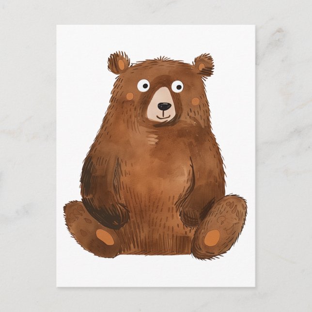 Cartão Postal Urso castanho-branco (Frente)