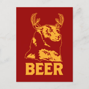 Cartão Postal Urso + Cerveja = Cerveja