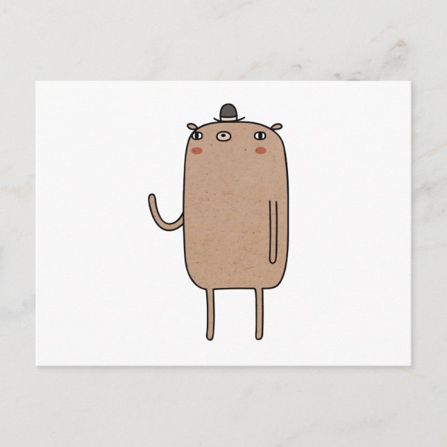 Cartão Postal Urso com chapéu (Frente)