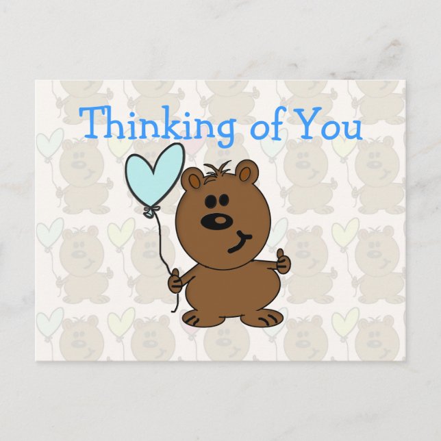 Cartão Postal Urso de Aniversário Feliz (Frente)