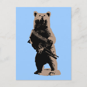 Cartão Postal Urso de braços Grizzly
