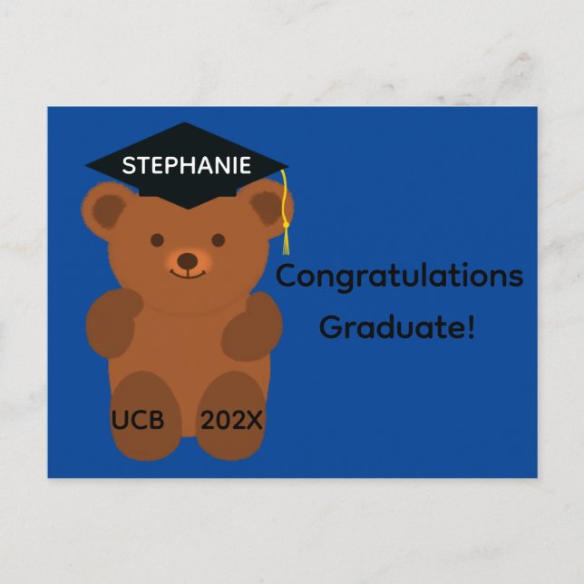Cartão postal Urso de Formatura #1 (Frente)