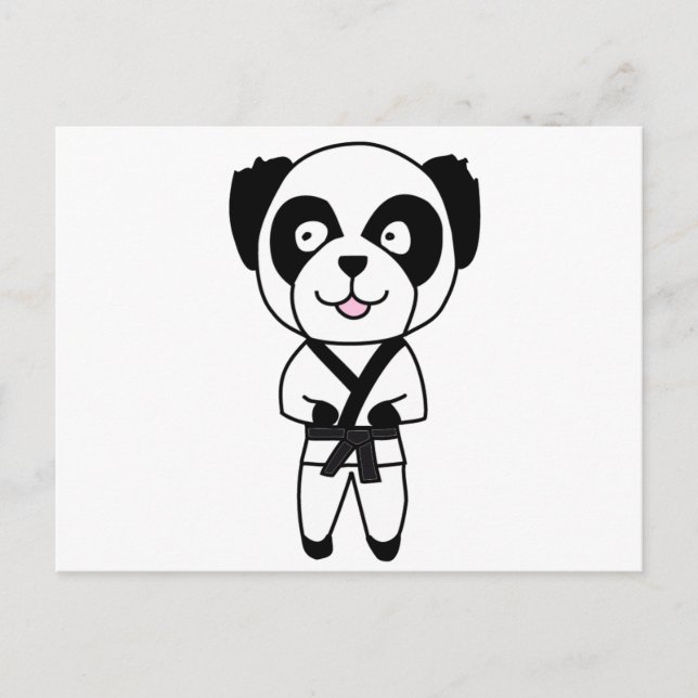 Cartão Postal Urso de Panda de Artes Marciais (Frente)