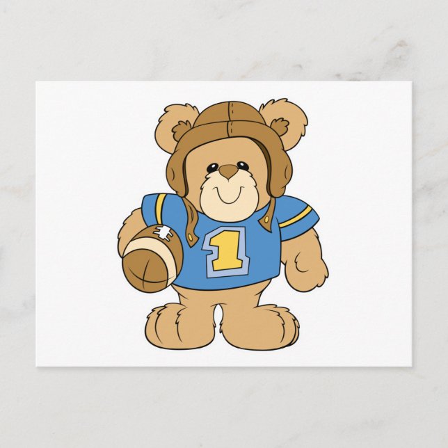 Cartão Postal Urso de pelúcia com design de futebol (Frente)
