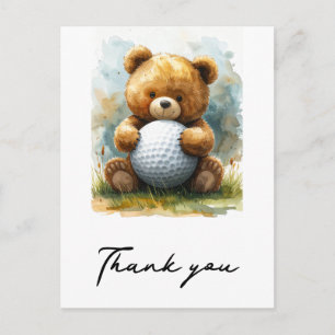 Cartão Postal Urso de pelúcia menino golfinho segurando bola de 