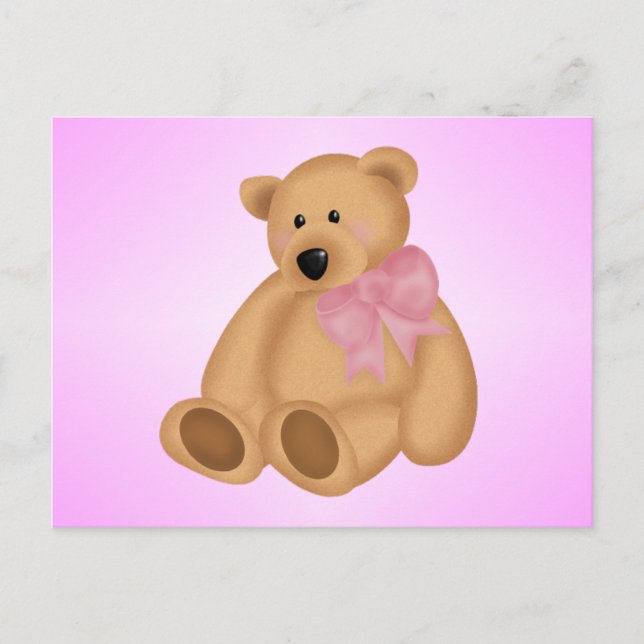 Cartão Postal Urso De Teddy Bonito, Para Menina (Frente)