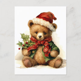 Cartão Postal Urso de Teddy de Natal