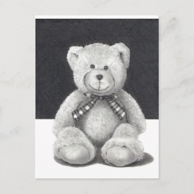 Cartão Postal Urso de Teddy no Lápis (Frente)