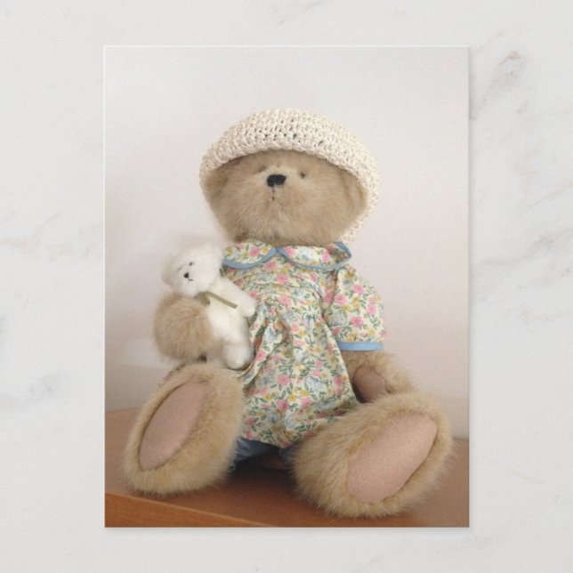 Cartão Postal Urso de ursinho enchido bonito (Frente)