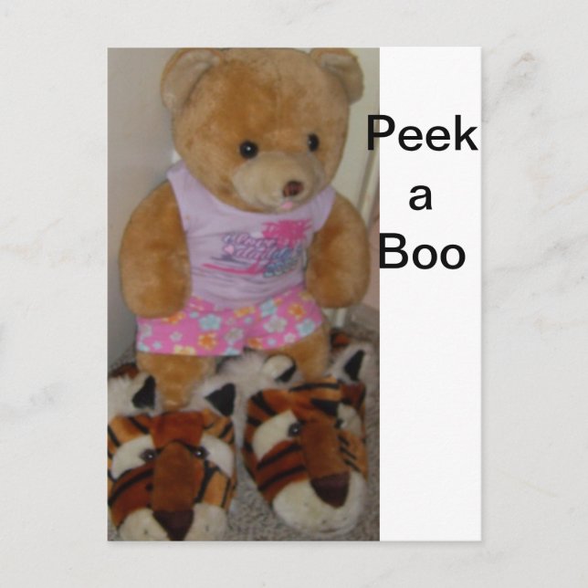 Cartão Postal "Urso de Verão em Calçados de Tigre" CricketDiane (Frente)