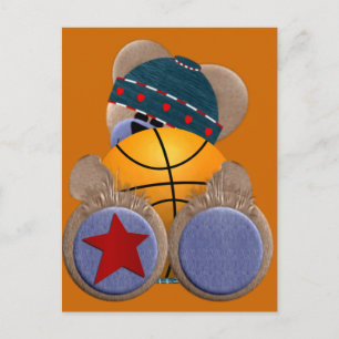 Cartão Postal Urso do Ventilador de Basquete