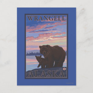 Cartão Postal Urso e Cub - Wrangell, Alaska