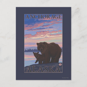 Cartão Postal Urso e Cubo - Anchorage, Alasca