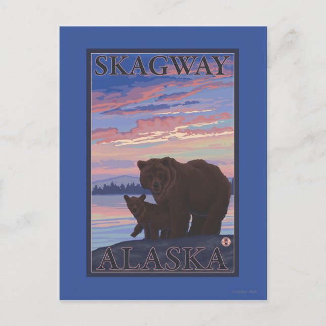 Cartão Postal Urso e Cubo - Skagway, Alasca (Frente)