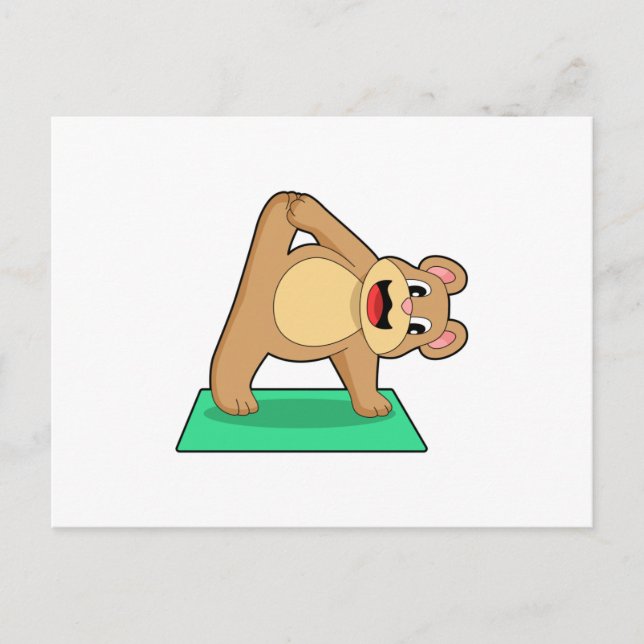 Cartão Postal Urso em Yoga Fitness (Frente)