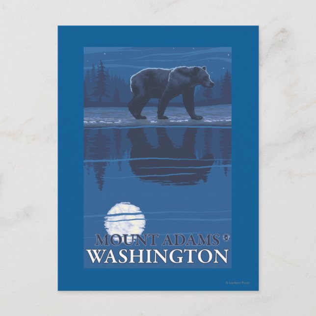 Cartão Postal Urso na Lua - Monte Adams, Washington (Frente)