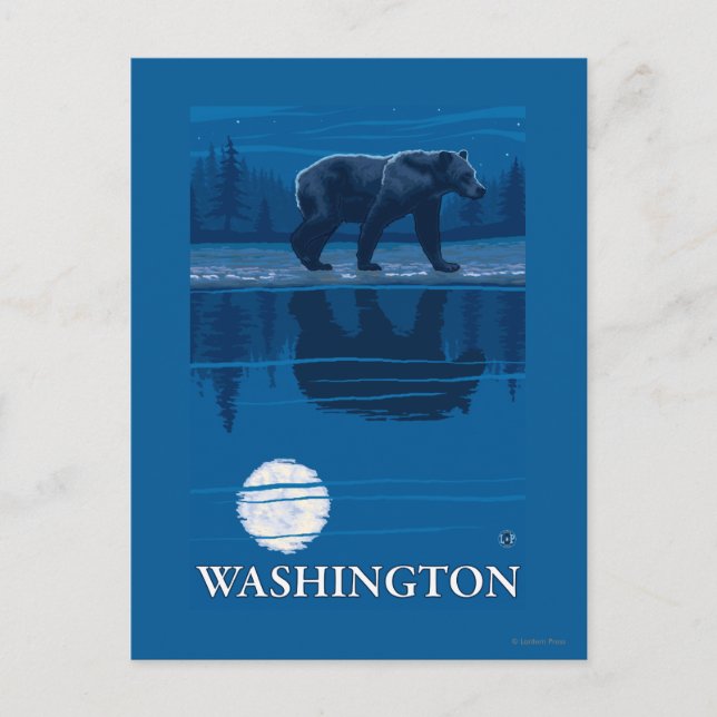Cartão Postal Urso na Lua - Washington (Frente)