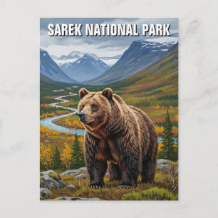Cartão Postal Urso na Viagem de Suecia do Parque Nacional de Sar