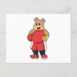 Cartão Postal Urso no Esporte Basquetebol