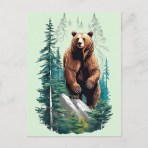 Cartão Postal Urso no Lover Florestal