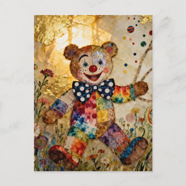 Cartão Postal Urso Palhaço Doce (Frente)