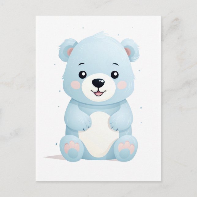 Cartão Postal Urso polar azul-bonito, (Frente)