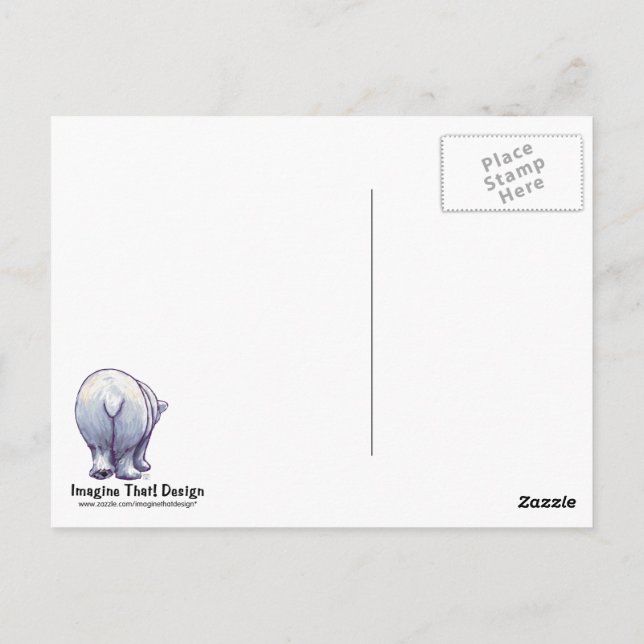 Cartão Postal Urso Polar Bonito para a Mãe (Verso)