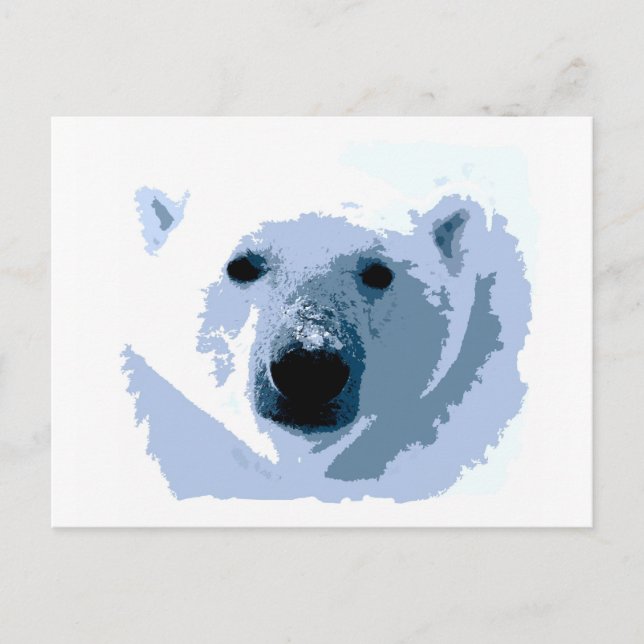 Cartão Postal Urso Polar de pop Art (Frente)
