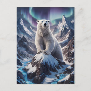 Cartão Postal Urso Polar Majestoso no Cume 