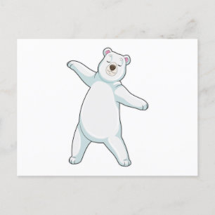 Cartão Postal Urso polar na Malhação de Yoga em Pé