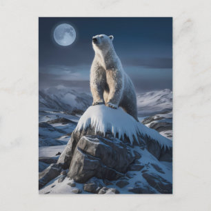 Cartão Postal Urso Polar no Topo das Alturas Geladas