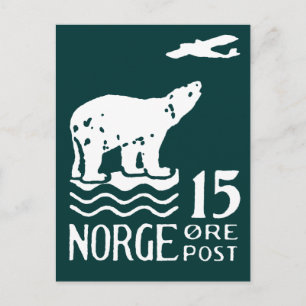Cartão Postal Urso Polar Norueguês 1925