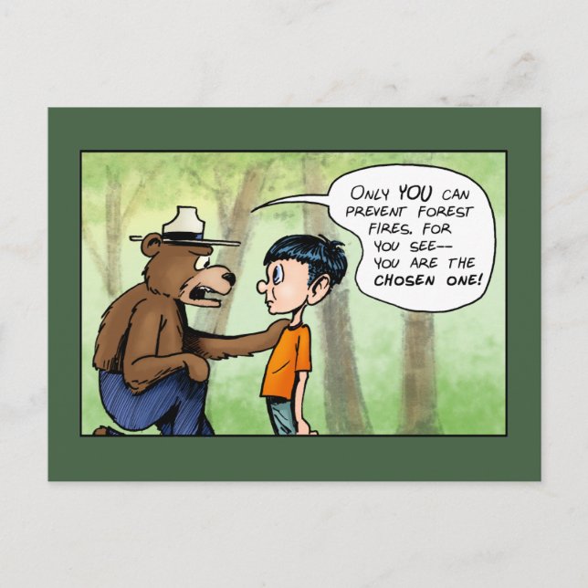 Cartão Postal Urso Sábio Escolheu Um (Frente)