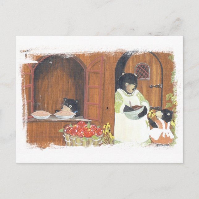 Cartão Postal Ursos de Dia de Banho (Frente)