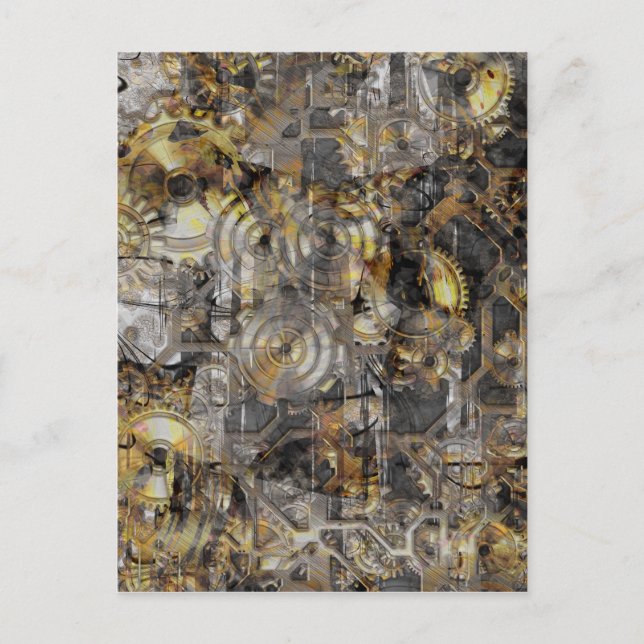 Cartão Postal Ursos de Relógio Steampunk (Frente)