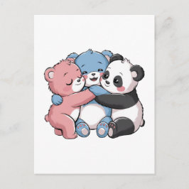 Cartão Postal Ursos de Teddy Bonitos com Panda