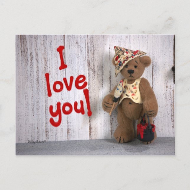 Cartão Postal Ursos Dinky: Amor (Frente)